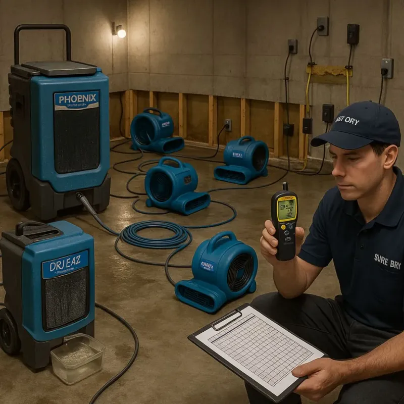 Structural Drying and Dehumidification process in Burton, MI